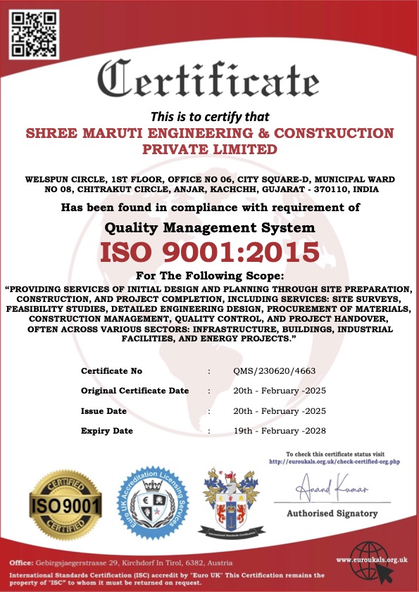 ISO 9001:2015 Certificate - SMECPL